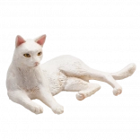 Mojo weiße liegende Katze – Figur
