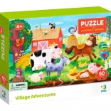 Dodo Puzzle Tiere – Abenteuer auf dem Land, 60 Teile