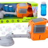 Seifenblasenmaschine in Form eines Rasenmähers mit zwei Flüssigkeiten