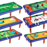 Kinder-Spieltisch 6-in-1 – Tischfußball, Billard, Hockey, Basketball, Kegeln und Golf