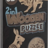 Holz-3D-Puzzle 2-in-1 Känguru und Löwe GRAFIX