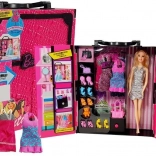 Modischer Puppenschrank – rosa Koffer mit Zubehörset