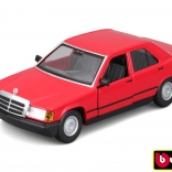 Metallmodellauto Bburago 1:24 Plus 1987 Mercedes-Benz 190E rot
