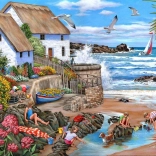 Puzzle Hütte am Küstenufer 1000 Teile