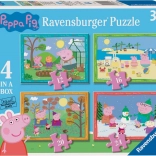 Ravensburger Puzzle Peppa Wutz – Jahreszeiten 4-in-1 (12–24 Teile)