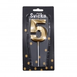 Goldene Partykerze Zahl 5