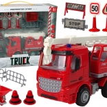 Feuerwehrset mit Kran und Verkehrsschildern