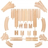 BIGJIGS RAIL Holzschienen, Set mit 25 Teilen