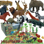 Woopie Safari – Set mit Figuren und Szenen-Unterlage, 24 Stk.