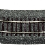 ROCO gebogenes Gleis R4 mit Bettung H0