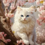 Diamantmosaik – Katze in Blumen