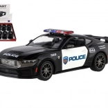 Metallmodellauto Ford Mustang Dark Horse Police 2024 1:38 mit Rückzug, 13 cm