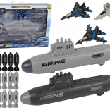 Militärset Marine mit U‑Booten, Jets und Geschossen