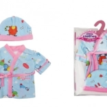 Blauer Bademantel mit Mütze für Puppen 40-45 cm