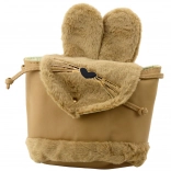 Kinder plüsch Rucksack mit verstellbarem Riemen beige 22cm 4L