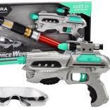 kosmisches Set mit Lichtschwert, Pistole und Schutzbrille