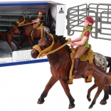 Set von Figuren Pferd und Reiter mit abnehmbarem Sattel