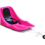 Kinderbob mit Rückenlehne BABY RIDER MONSTER – pink, schwarzer Sitz