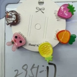 Haarklammern mit Fruchtmotiven, Set 5 Stk