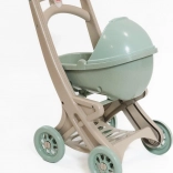 Puppenwagen aus EKO-Material grün-beige DOLONI
