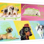 Puzzle 1000 Stk. Neon Color Line - Verrückte Hunde
