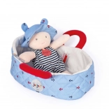Doudou Jolijou Puppe in blauer Tragetasche