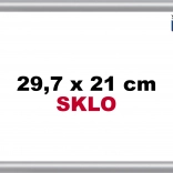 Silberner Kunststoffrahmen für A4