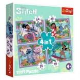 Puzzle Lilo & Stitch 4v1 Verrückter Tag Trefl
