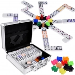 Domino- und Mexican-Train-Spieleset mit Metallkoffer