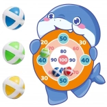 Woopie Geschicklichkeitsspiel Klettverschluss Wurfspiel Haifisch Zielscheibe