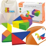 Holz-Tangram VIGA mit Karten – Lern-Puzzle aus FSC-Holz