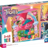 Clementoni Puzzle Trolle, 3×48 Teile