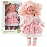 Puppe Sweet Angel in rosa Blumenkleid, 36 cm
