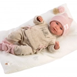 Llorens 74020 NEW BORN – realistische Babypuppe mit Geräuschen und weichem Stoffkörper – 42 cm