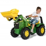 Trettraktor JOHN DEERE Rolly X-Trac Premium mit Frontlader und leisen Rädern