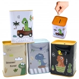 Metall-Spardose Dinosaurier im Auto 11 × 8 cm