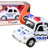 Klassisches Polizeiauto 1:38 mit Antrieb, Lichtern und Geräuschen weiß