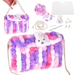 DIY-Kreativset zur Herstellung einer flauschigen Pompon-Tasche mit Häschen