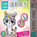 Kreativset zum Nähen und Ausmalen eines Panthers