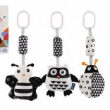 Schwarz-weißes Plüsch-Hängespielzeug für Kinderwagen und Babybett, 30 cm