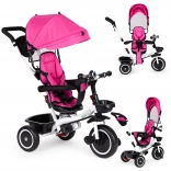 Kinderdreirad mit drehbarem Sitz und Verdeck rosa ECO TOYS