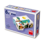 Holz-Bilderwürfel für Kinder – Ente, Hund, Baum (6 Würfel)