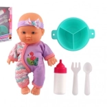 Baby-Puppe 20 cm mit Ess-Set und festem Körper