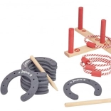 Jeujura Holzspiel Hufeisen- und Ringwerfen