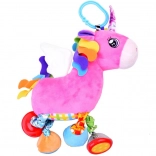 Hängendes Plüschspielzeug Einhorn mit Rassel für den Kinderwagen