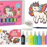 Glassaufkleber-Set Einhorn DIY 8 Farben mit Glitzer
