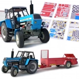 Papiermodell des Traktors ZETOR Crystal 8011 mit Streuer RU-5 1:32