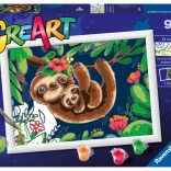 RAVENSBURGER CreArt Malen nach Zahlen – Faultiere 24 × 18 cm