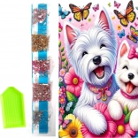 Diamantmalerei auf Leinwand Fröhliche Hündchen 23 × 30 cm